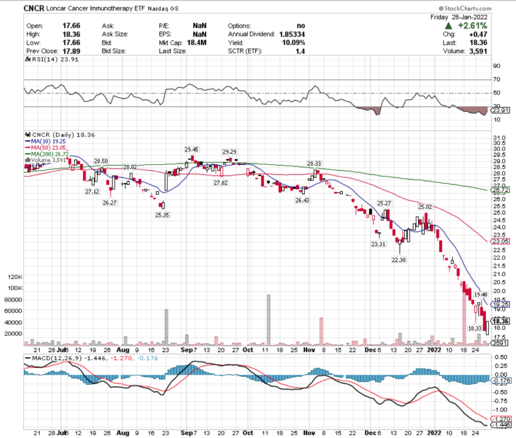 CNCR ETF - Loncar Cancer Immunotherapy ETF's Technical Performance Over The Last Year