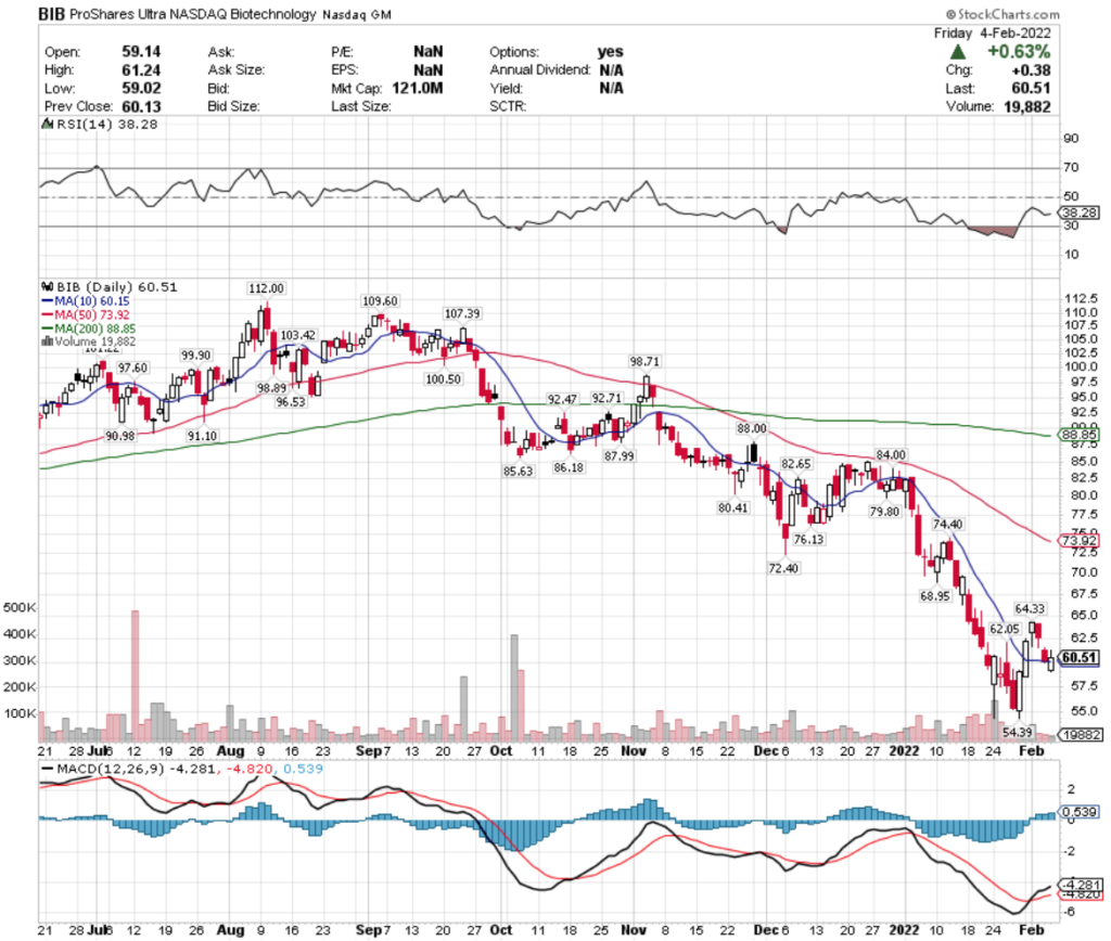 BIB ETF - ProShares Ultra NASDAQ Biotechnology ETF's Technical Performance Over The Last Year