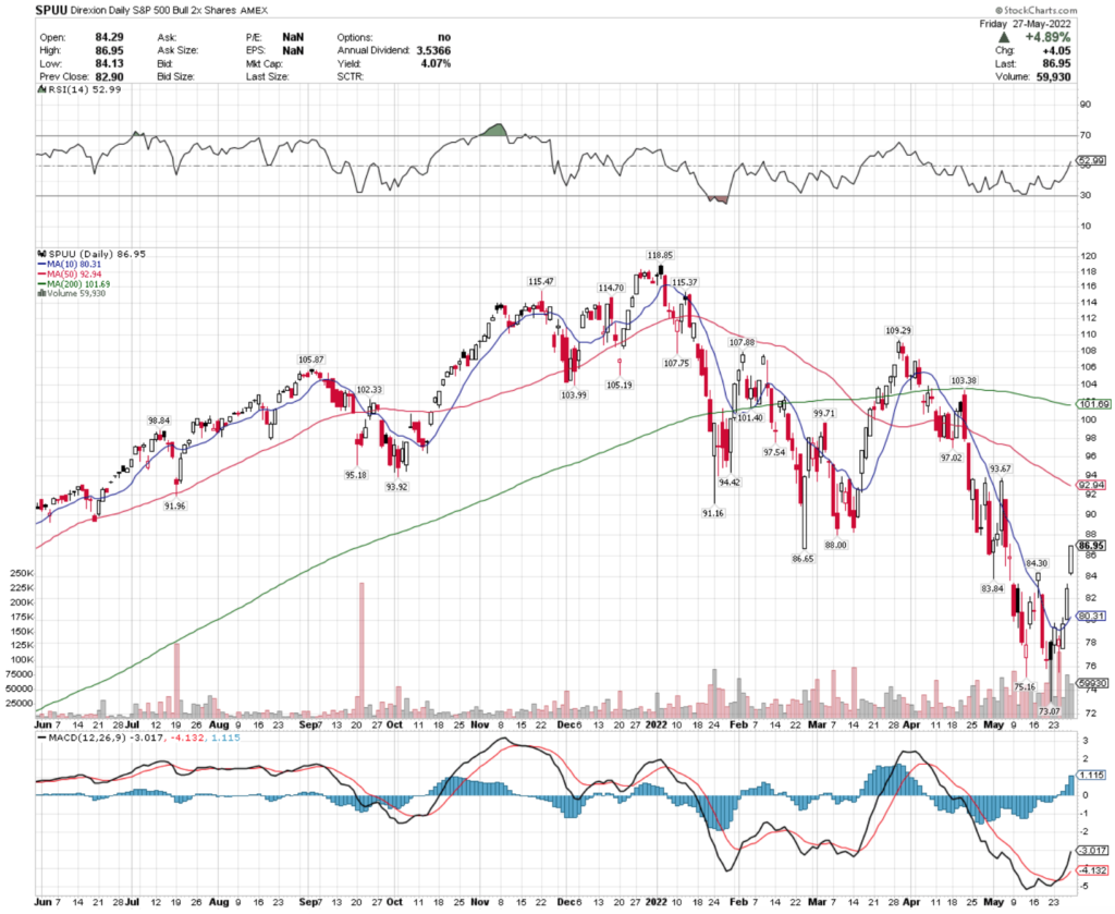 SPUU ETF - Direxion Daily S&P 500 Bull 2x Shares ETF's Technical Performance Over The Last Year