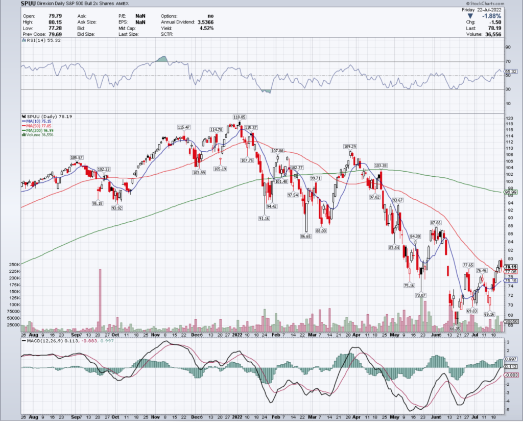 SPUU ETF - Direxion Daily S&P 500 Bull 2X Shares ETF's Technical Performance Over The Last Year