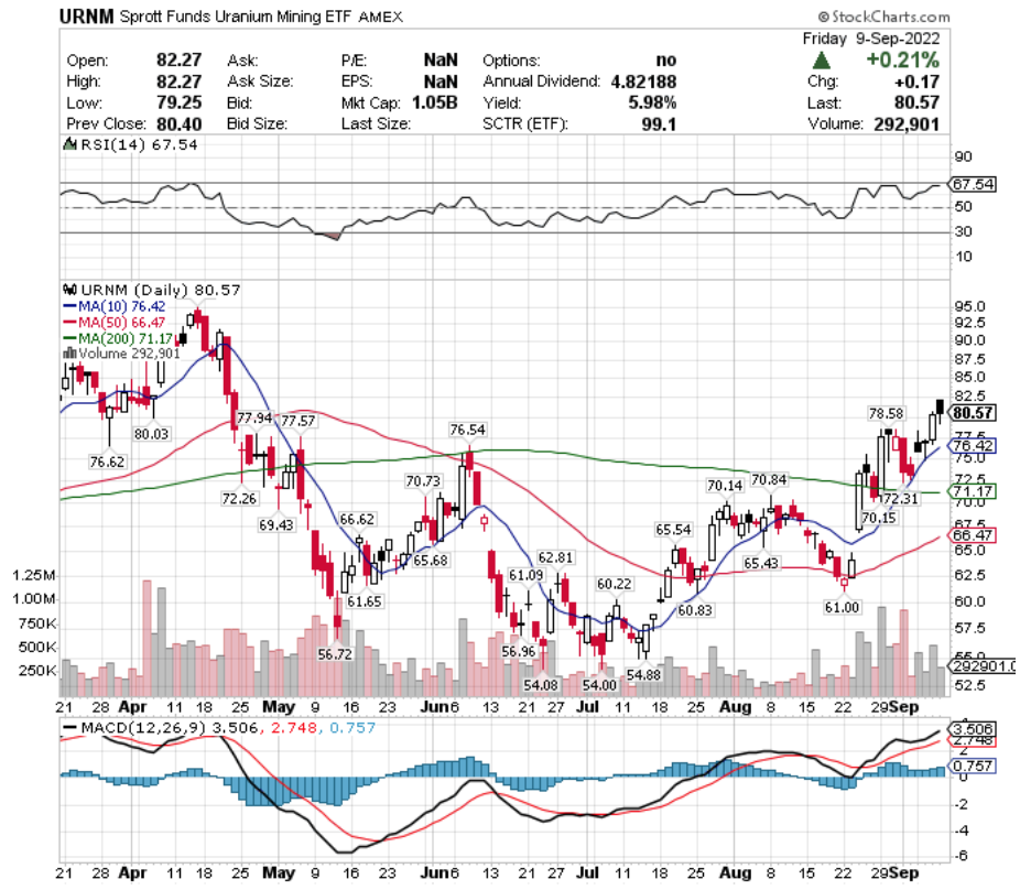 URNM ETF - Sprott Funds Uranium Mining ETF's Technical Performance Over The Last Year