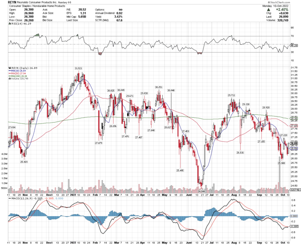 Reynolds Consumer Products Inc. REYN Stock's Technical Performance Over The Last Year