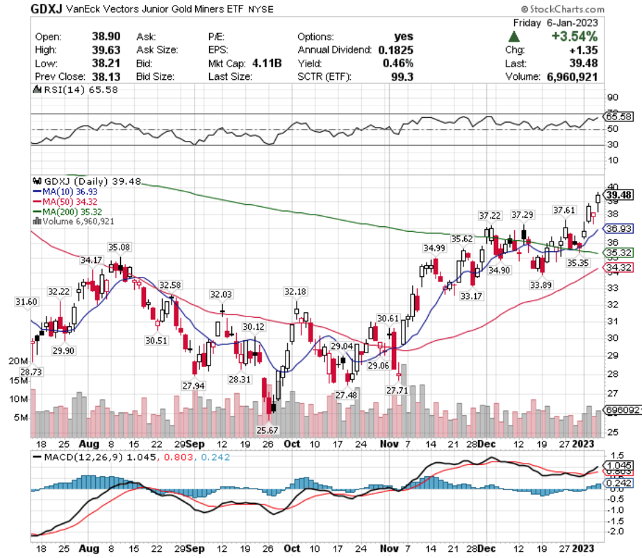 GDXJ ETF - VanEck Vectors Junior Gold Miners ETF's Technical Performance Over The Last Year