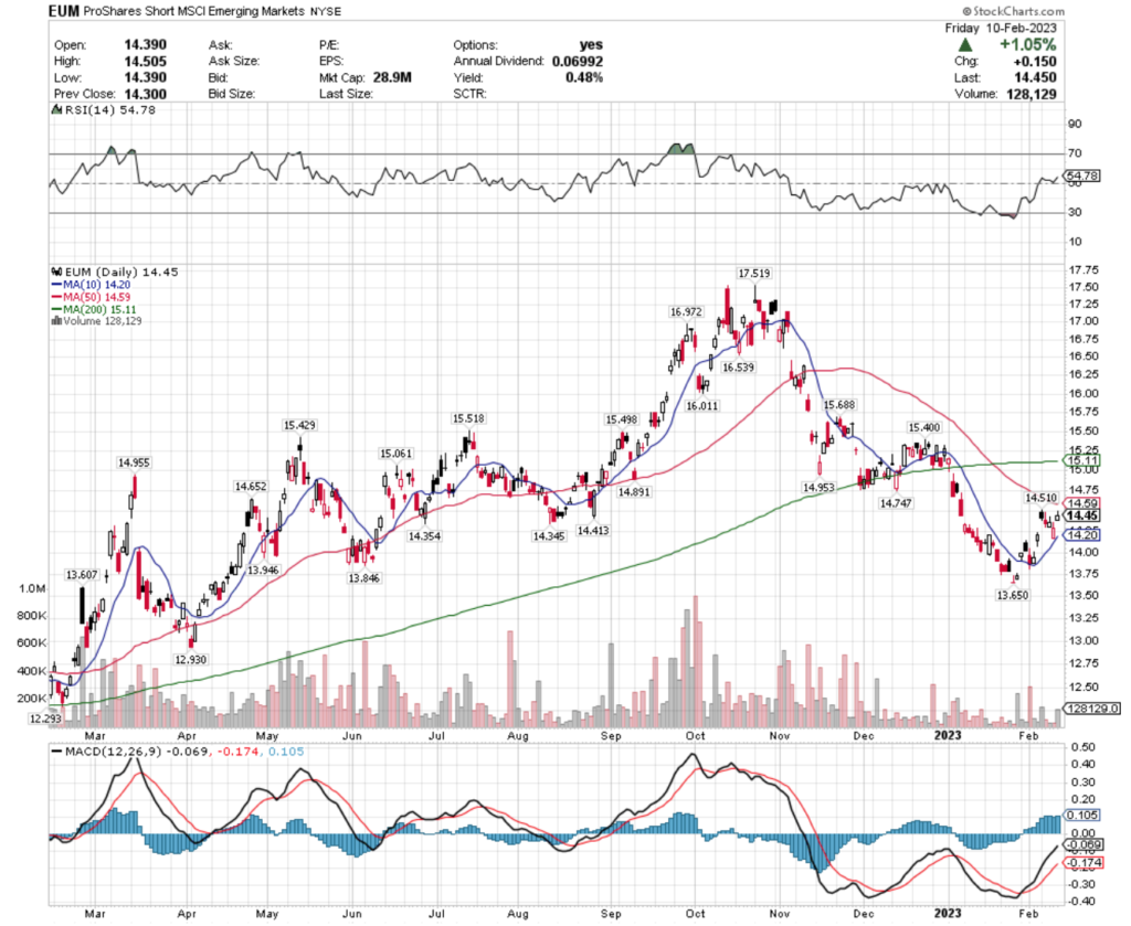 EUM ETF - ProShares Short Emerging Markets ETF's Technical Performance Over The Past Year