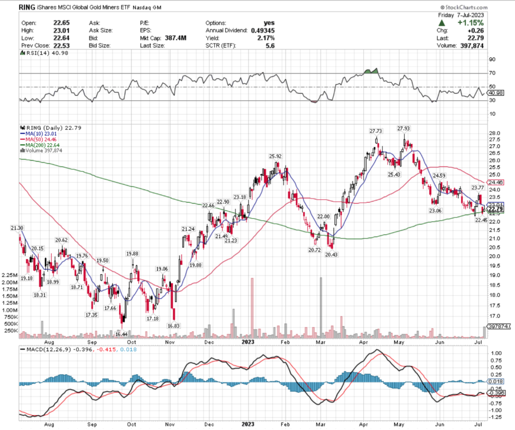 RING ETF - iShares MSCI Global Gold Miners ETF's Technical Performance Over The Past Year