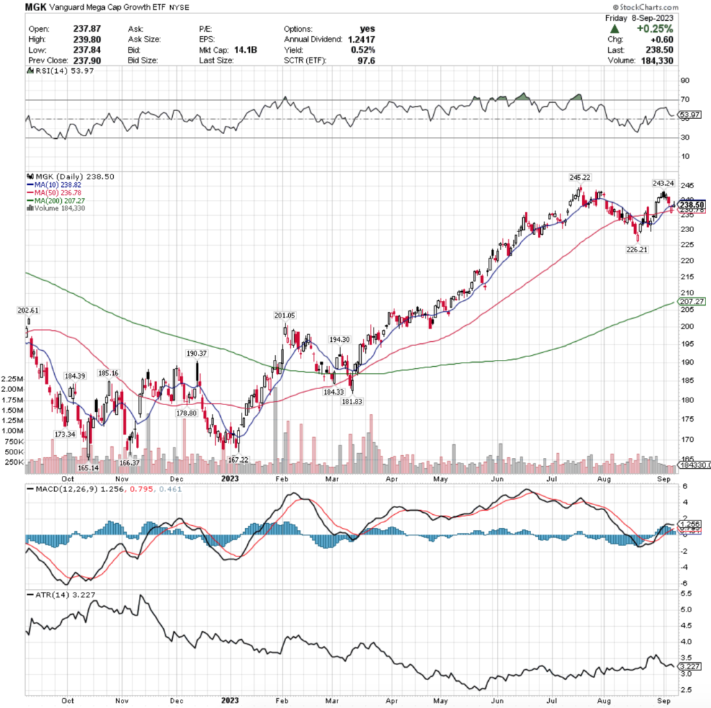 MGK ETF - Vanguard Mega Cap Growth ETF's Technical Performance Over The Past Year