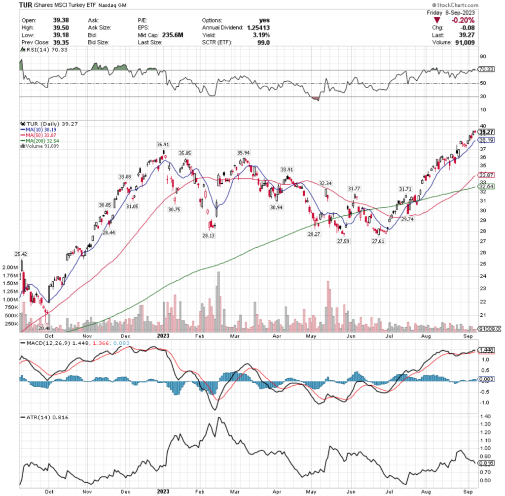 TUR ETF - iShares MSCI Turkey ETF's Technical Performance Over The Past Year