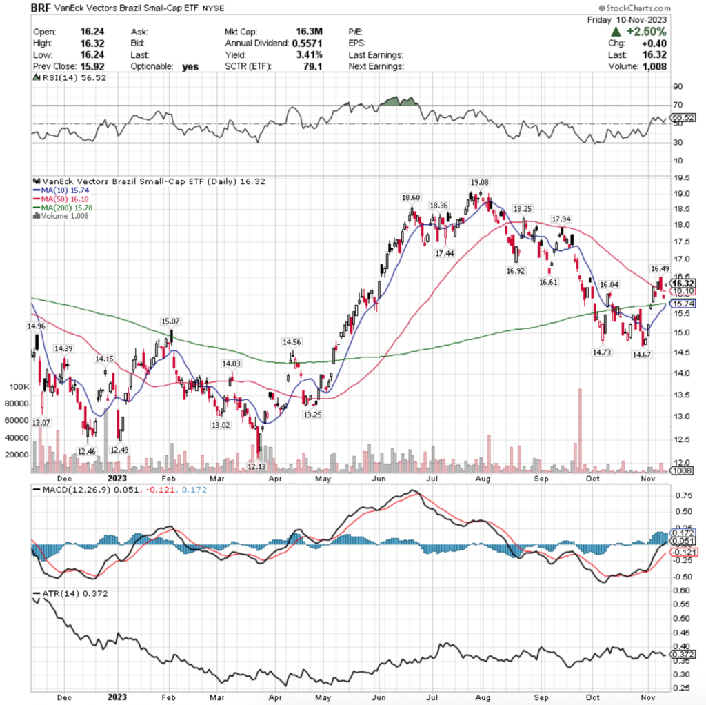 BRF ETF - VanEck Vectors Brazil Small-Cap ETF's Technical Performance Over The Past Year